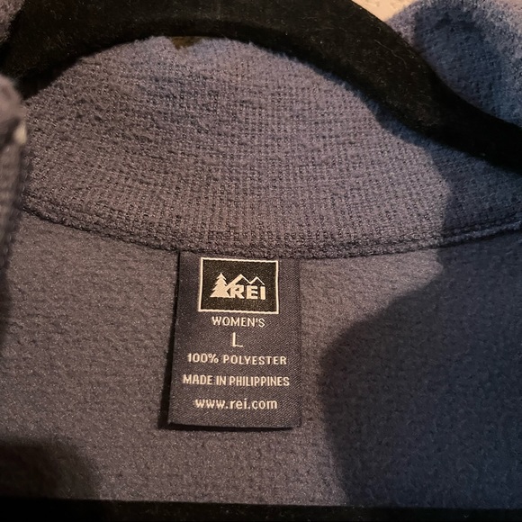 REI Womens Full Zip Polyester Jacket Long Sleeves Pockets Purple Size L - Picture 10 of 11